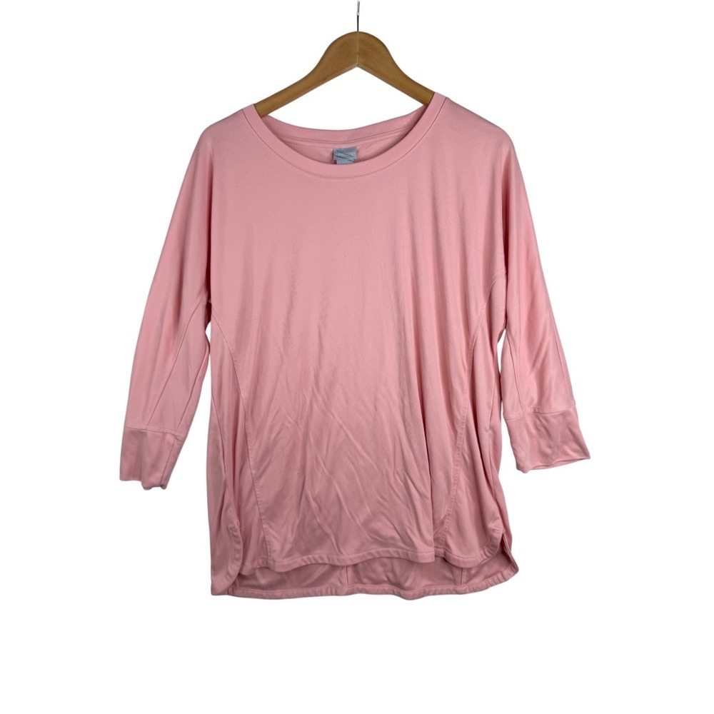 Chico's Women Pull OVer Knit Slouchy Long Sleeve Top size 2 (US Large) Pink